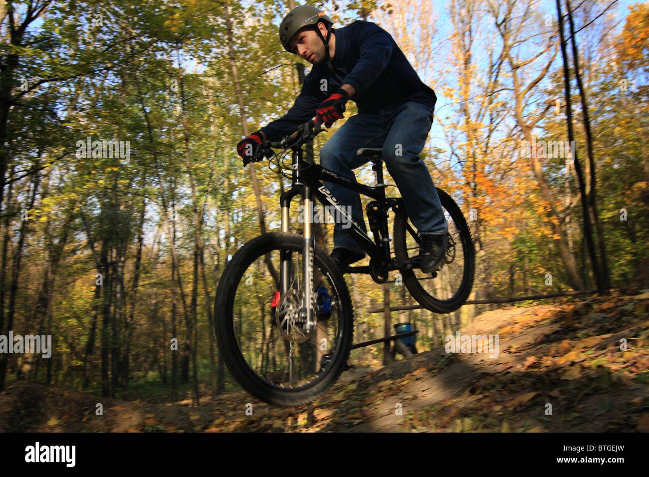 Mountain Bike Dirt Jump Stock Photo Alamy