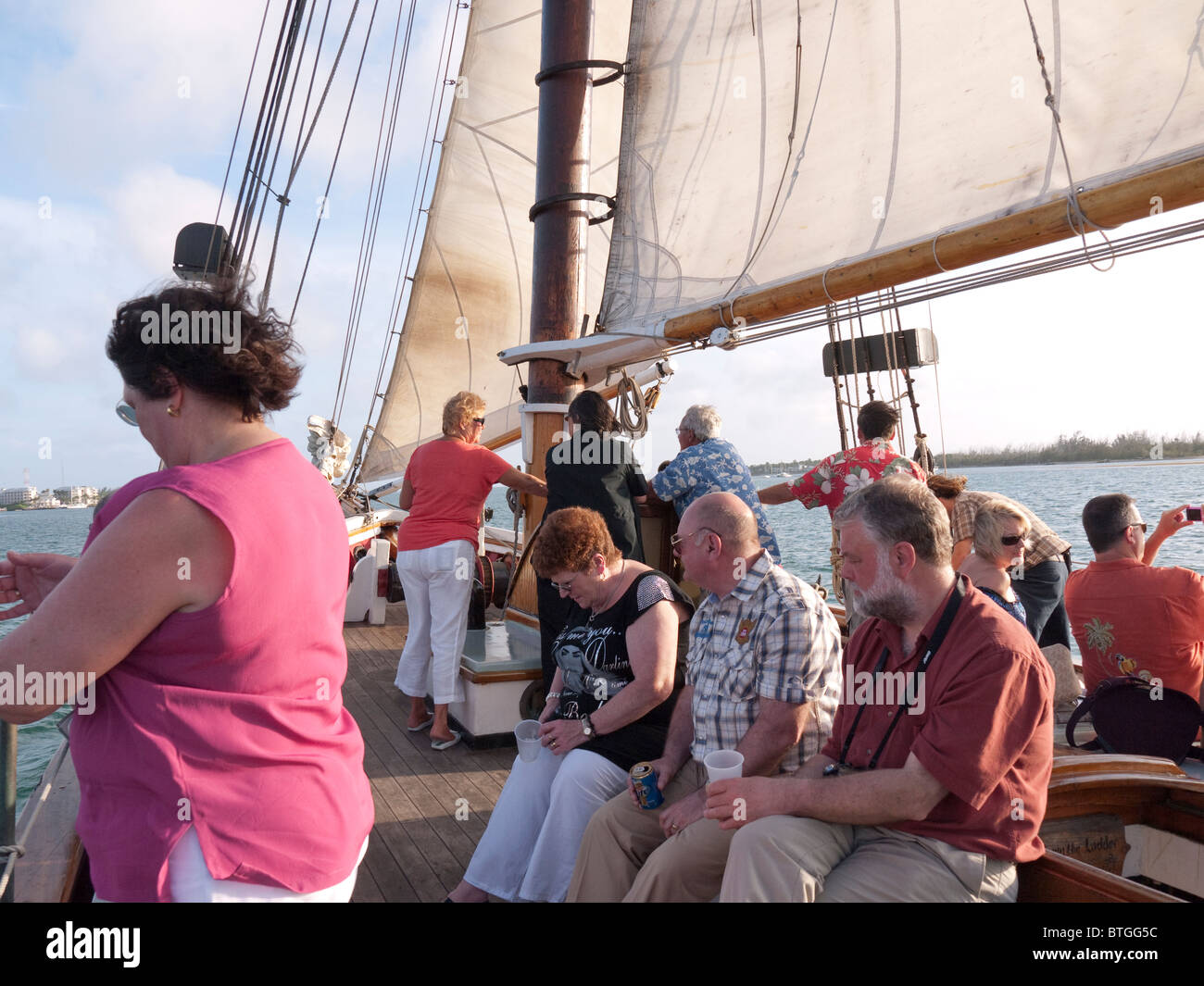Sailing Ship the Schooner Appledore off Key West in Florida USA Stock