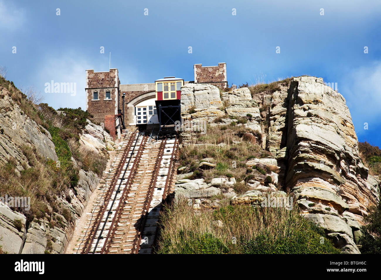 The East Hill Cliff Railway in Hastings Stock Photo Alamy
