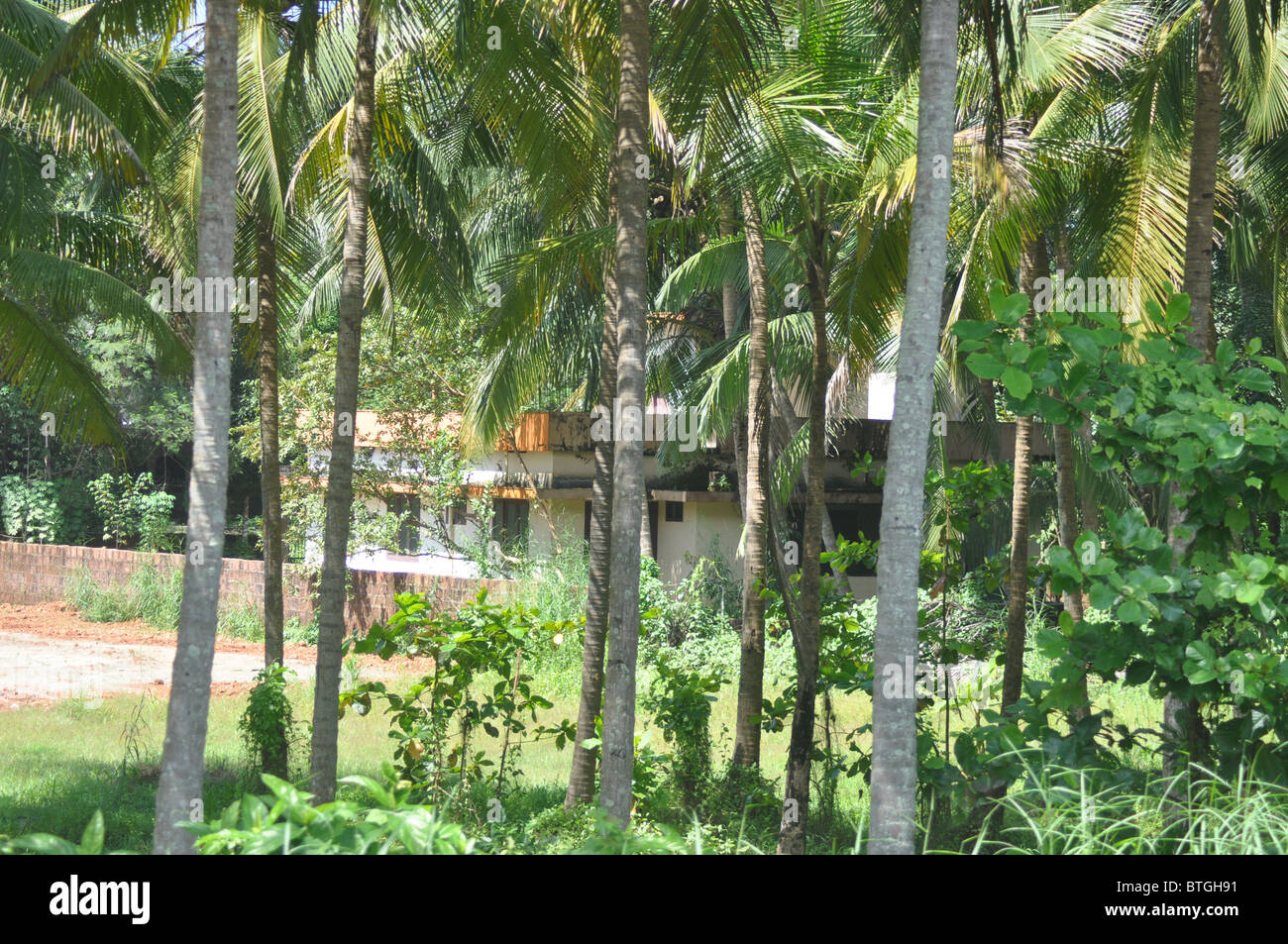 A typical house in a large compound in Kerala, India Stock Photo