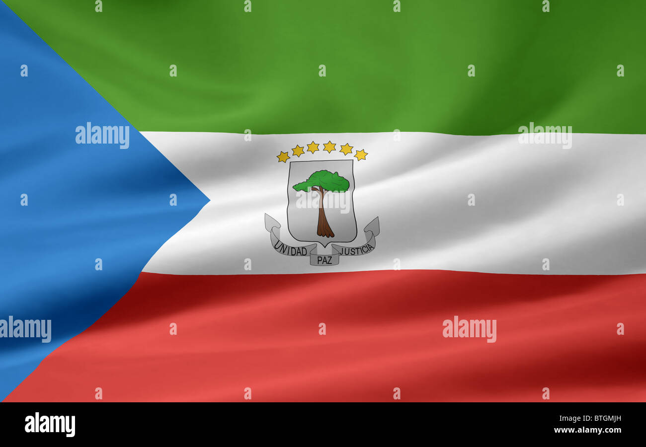 Large flag of Equatorial Guinea Stock Photo