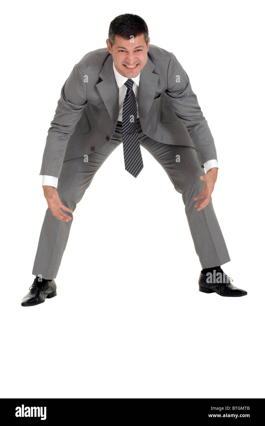businessman makes an effort Stock Photo