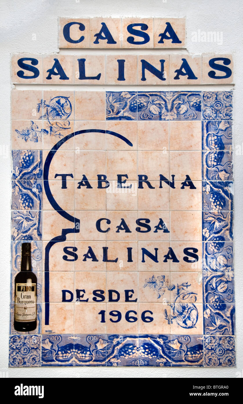 Cordoba Spain Andalusia Casa Salinas Taberna Advert Sign Stock Photo