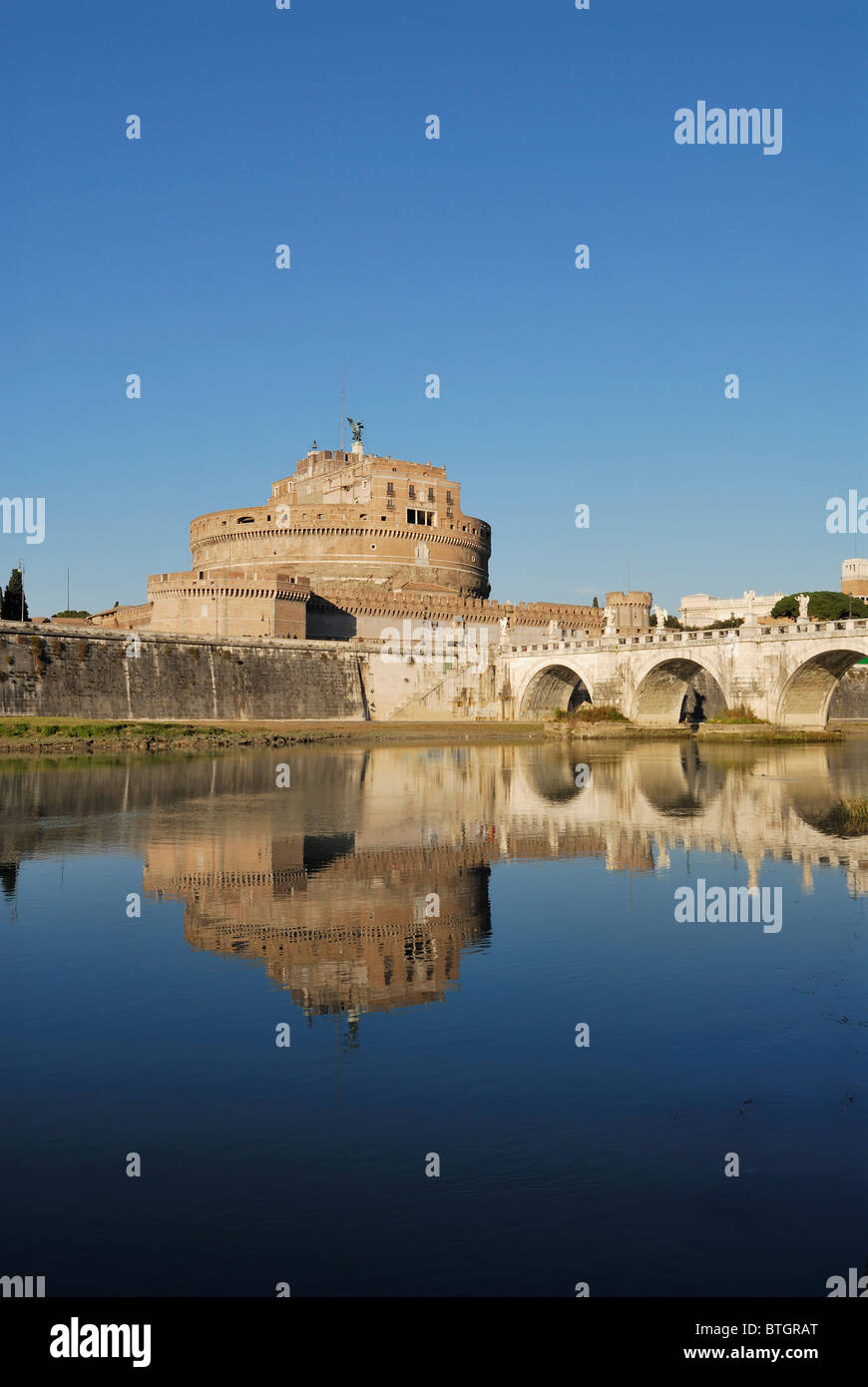 Rome. Italy. Castel Sant' Angelo & River Tiber. Stock Photo