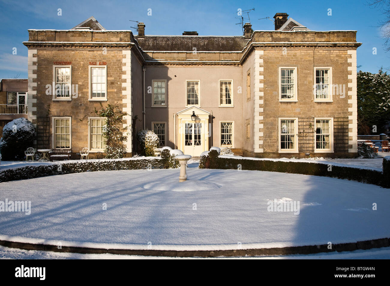 The Hall, Thornton le Dale, North Yorkshire in winter Stock Photo