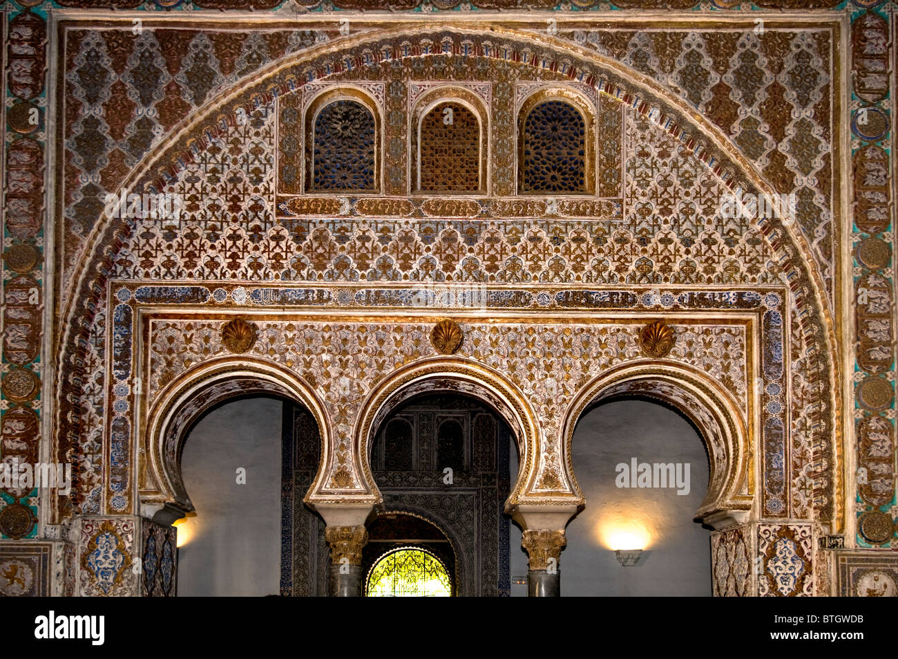 Alcazar Seville Spain Andalusia Royal Palace Moorish fort. Stock Photo