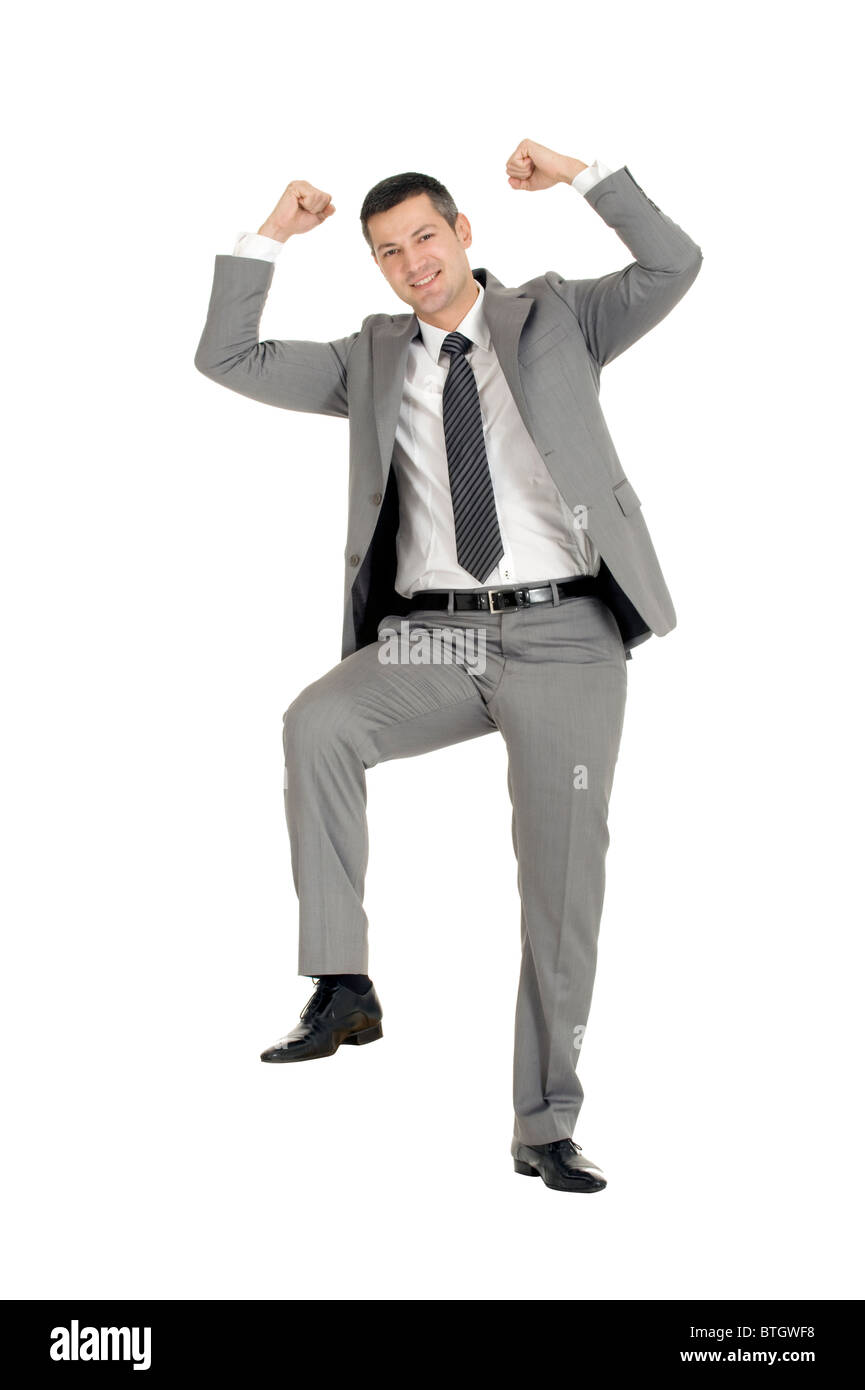 businessman with a foot on a step Stock Photo