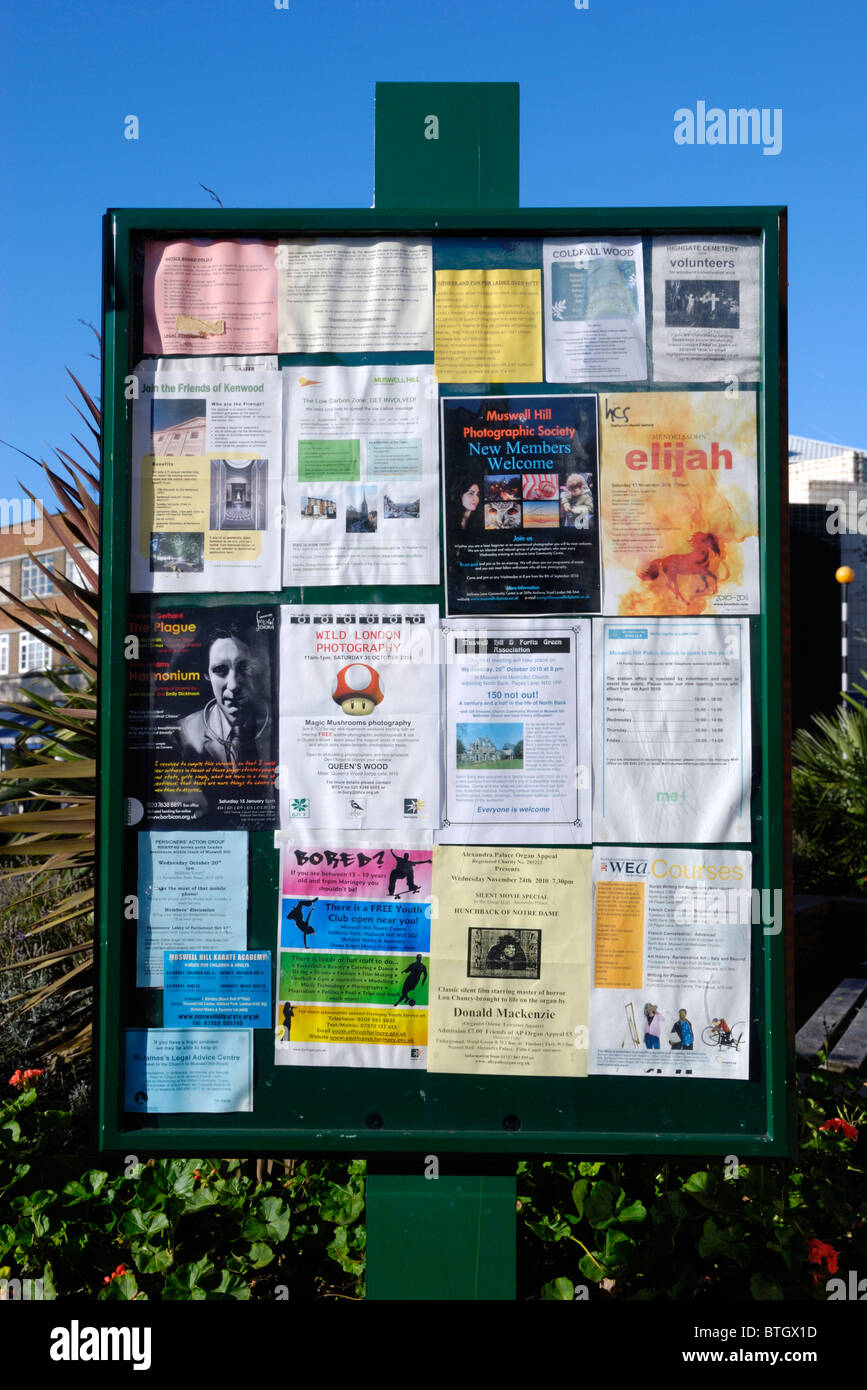 Community notice board Stock Photo Alamy