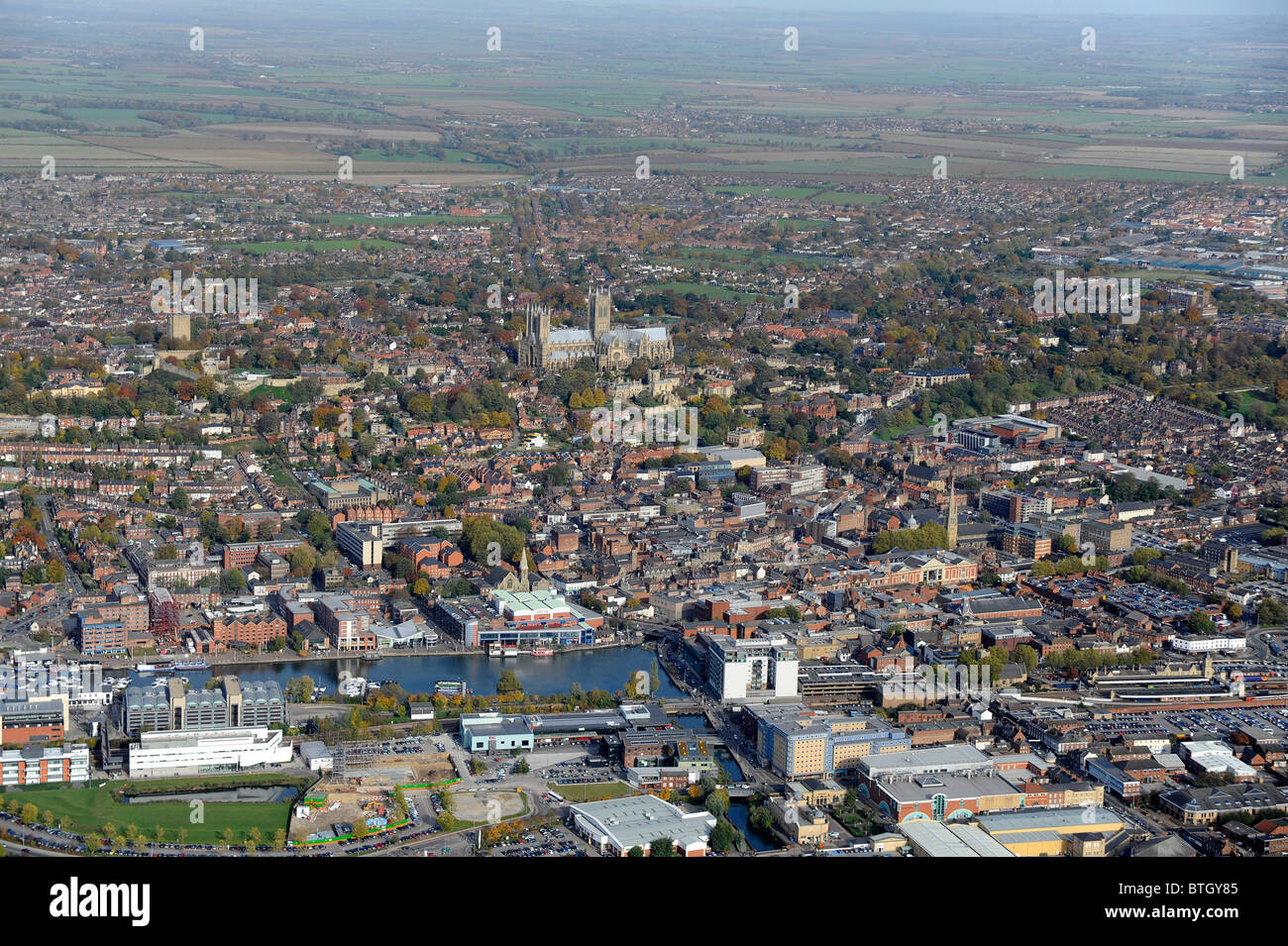The city of Lincoln, Lincolnshire, Northern England Stock Photo