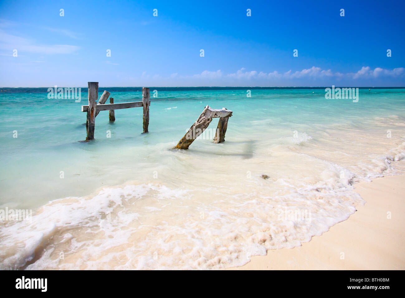 caribbean beach at Puerto Morelos near Cancun, Mexico Stock Photo