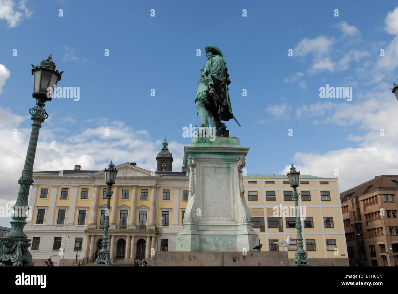 Gustavus Adolphus Square in Gothenburg Sweden and the Town Hall Stock Photo