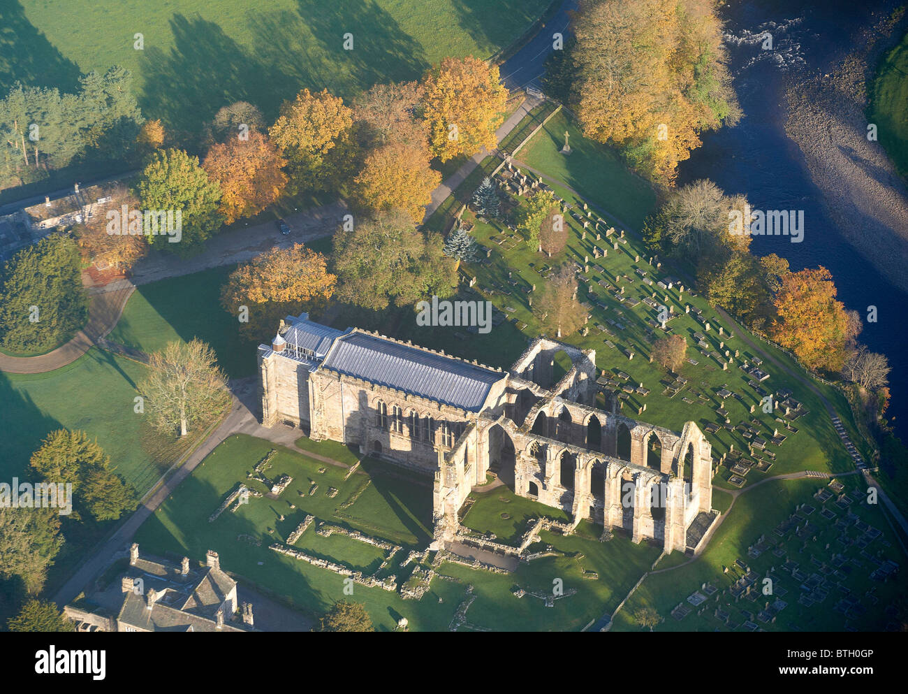Autumn at Bolton Abbey, Nr Skipton, Yorkshire Dales, Northern England Stock Photo