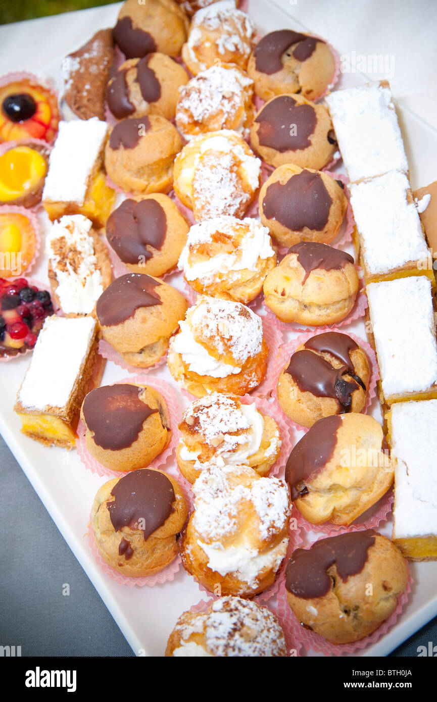 Mixed tray of pastries Stock Photo