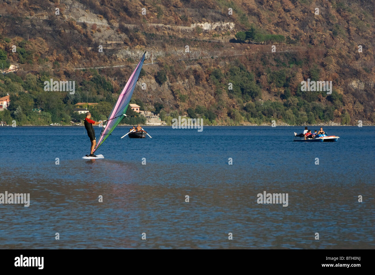 water sports on lake Albano Stock Photo Alamy