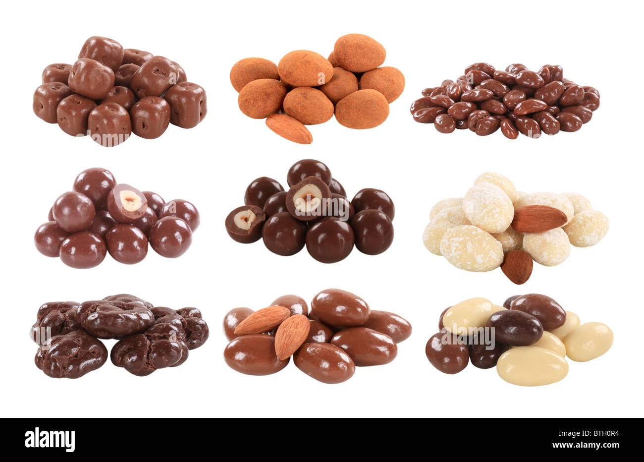 Chocolate covered nuts and dried fruit Stock Photo Alamy