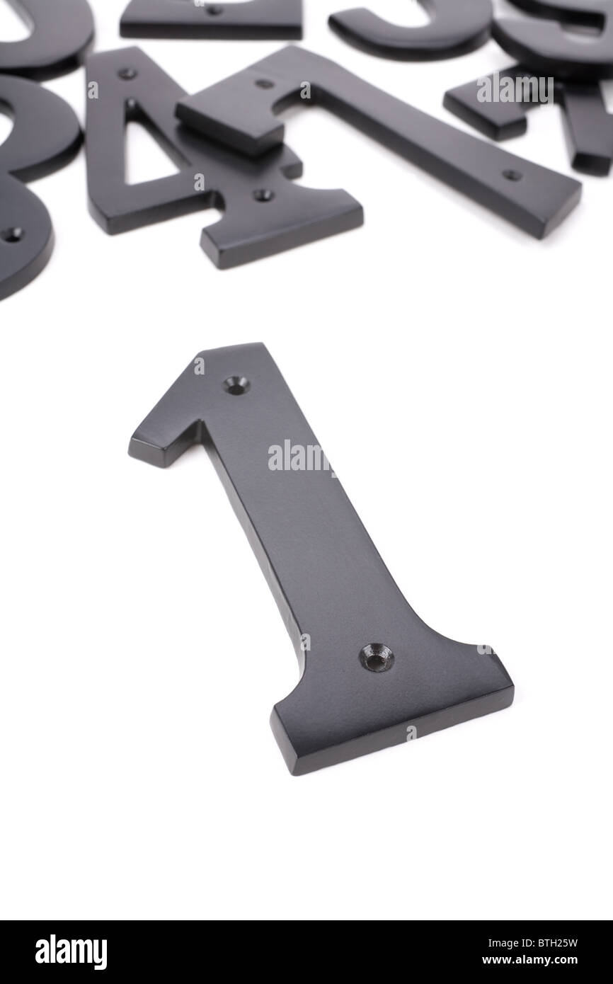 number 1 with white background Stock Photo