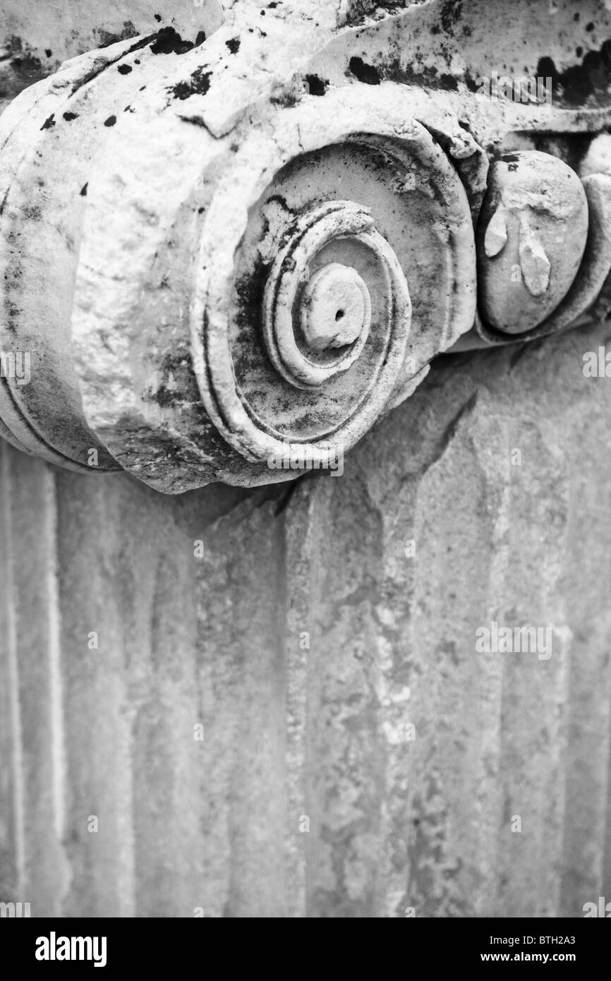Ancient Detail of column at Ephesus - Turkey Stock Photo