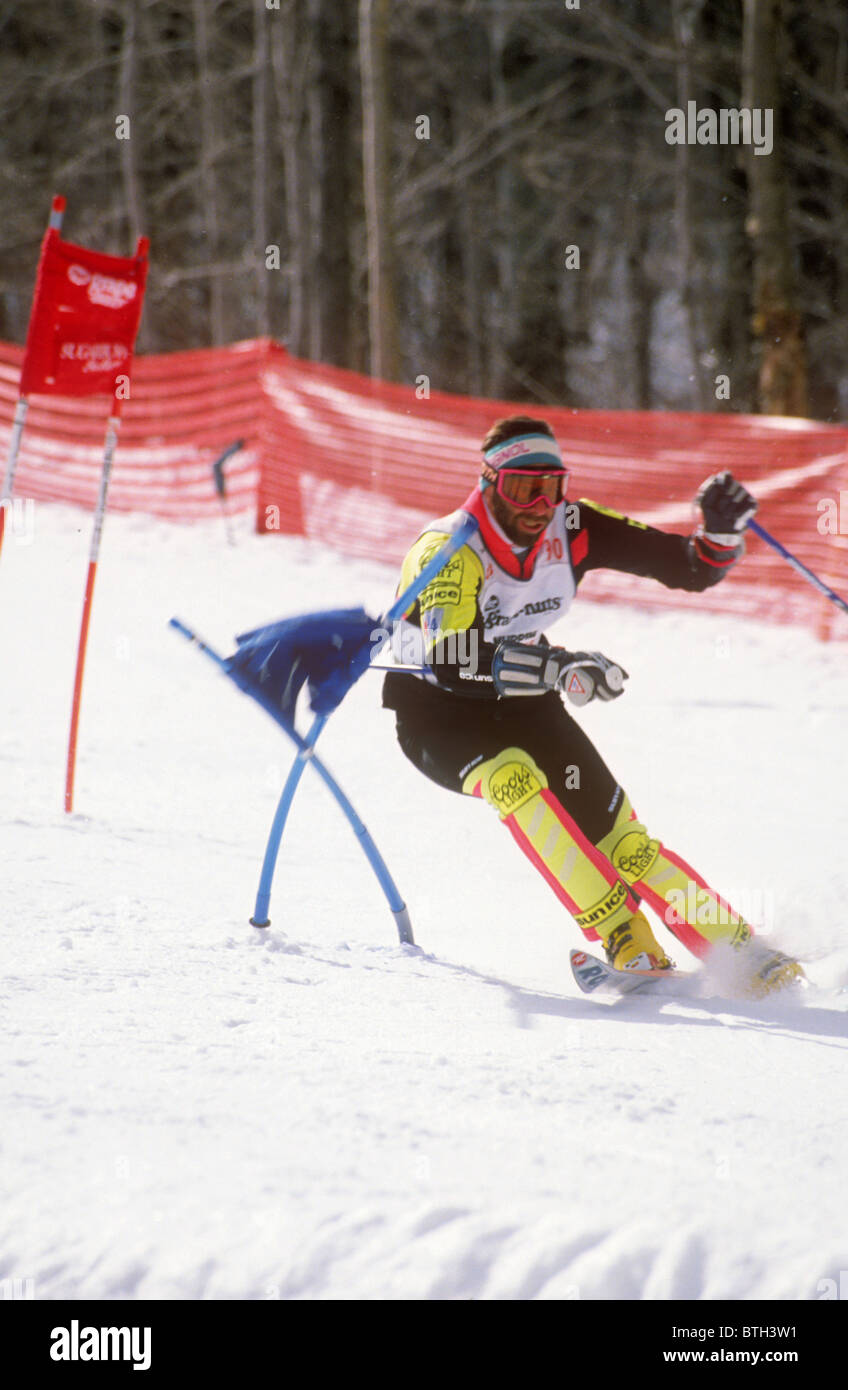 Vermont Downhill Slalom Ski Race Stock Photo - Alamy