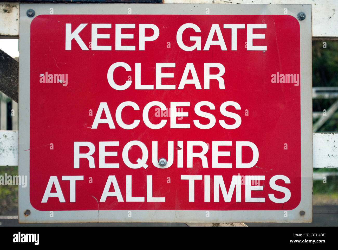 Access warning sign Stock Photo