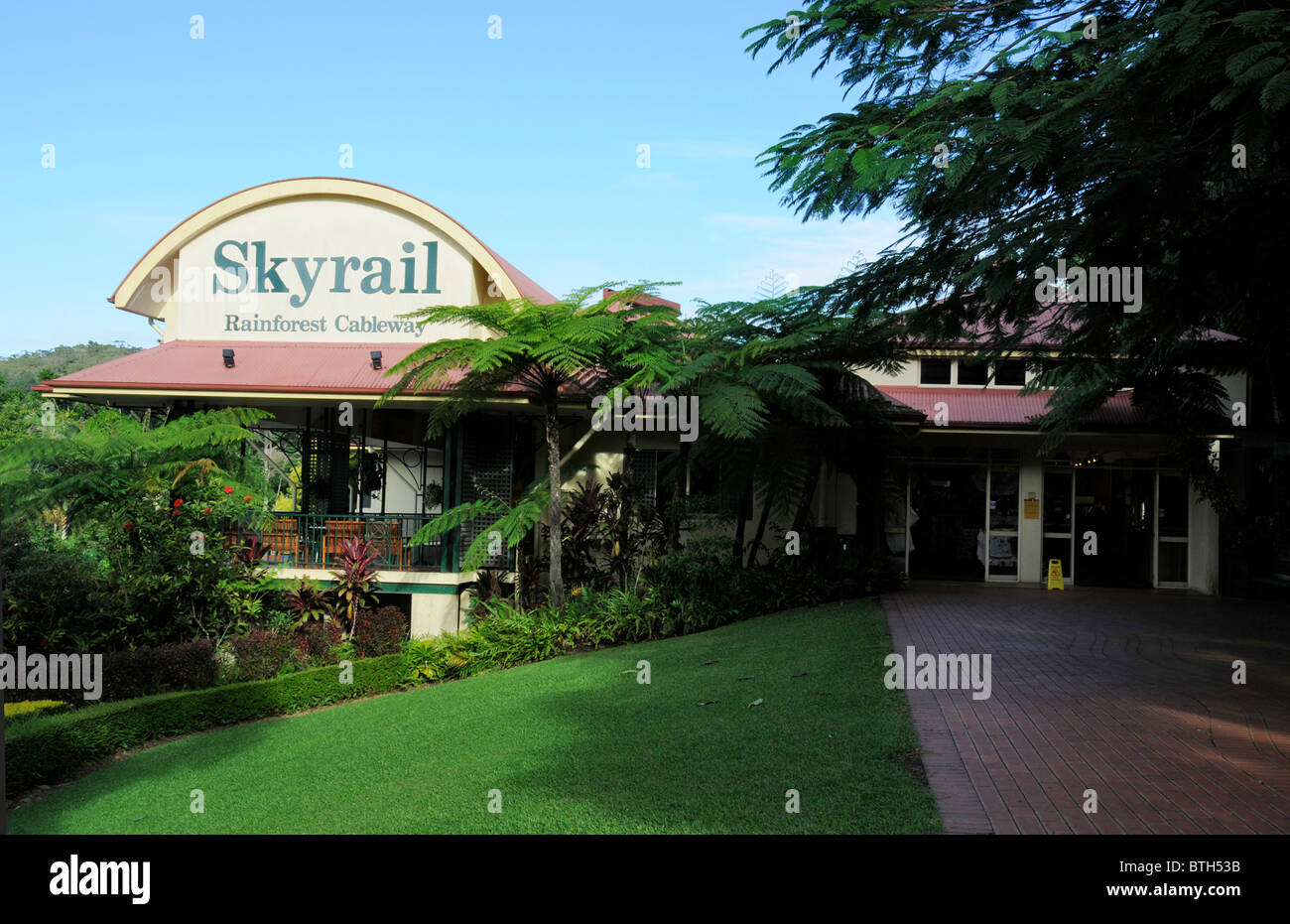 The Skyrail cable car terminal at Kuranda village in the Tablelands