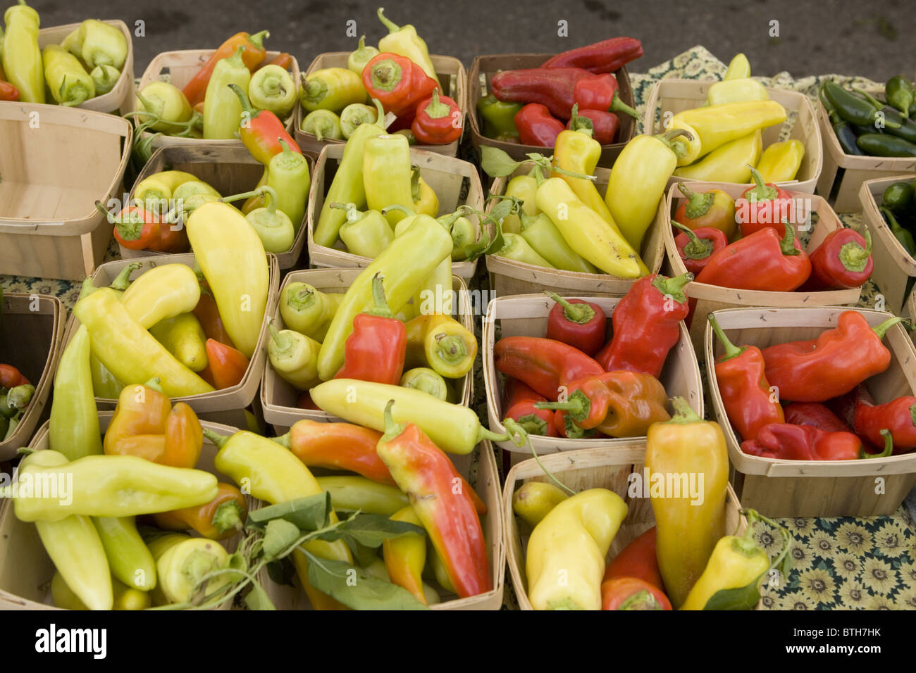 peppers at a farmers market Stock Photo - Alamy