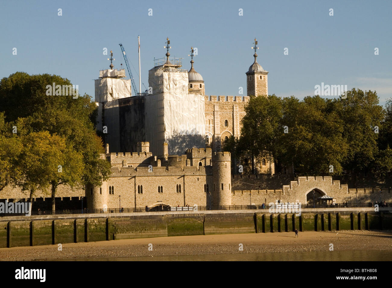The Tower of London under wraps Stock Photo
