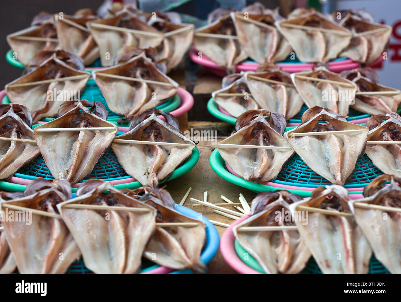 Dried Fish Jagalchi Seafood or Fish Market Busan South Korea Stock