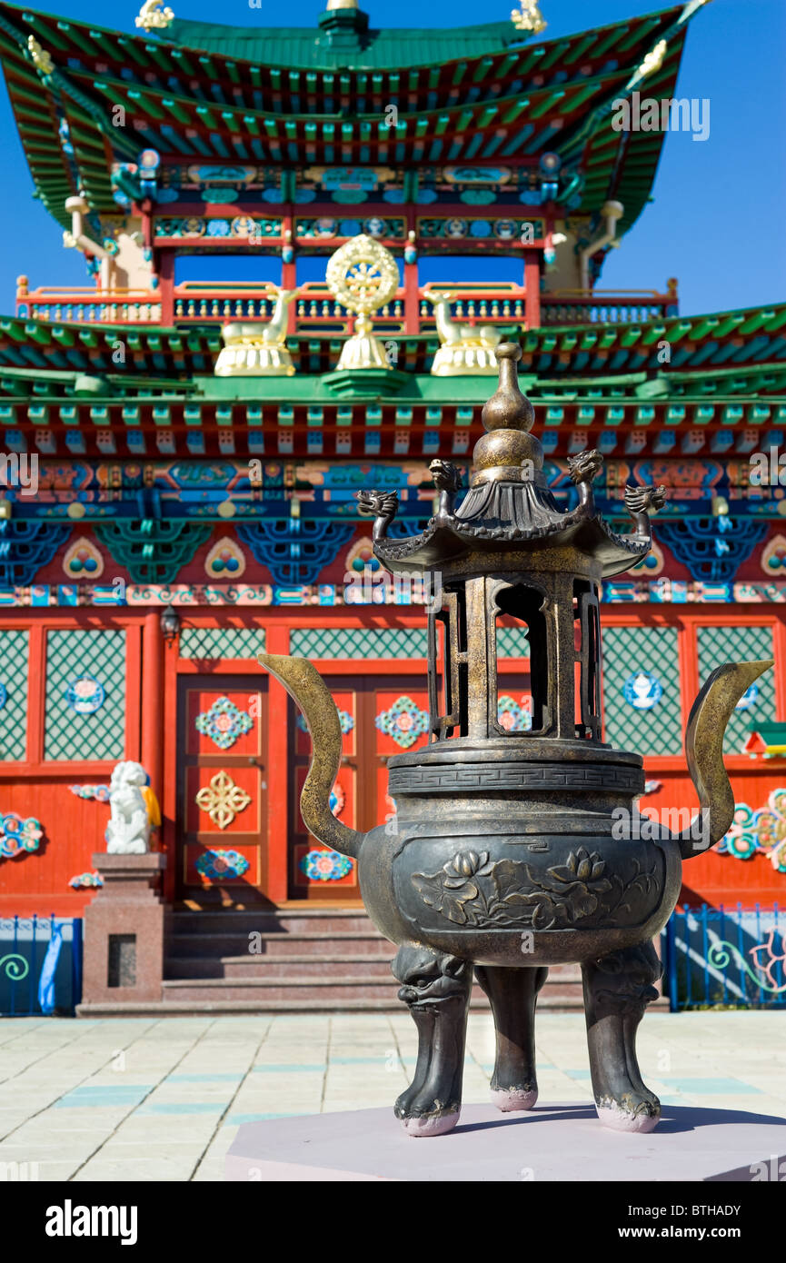 metal incense altar in front of buddhist temple Stock Photo Alamy