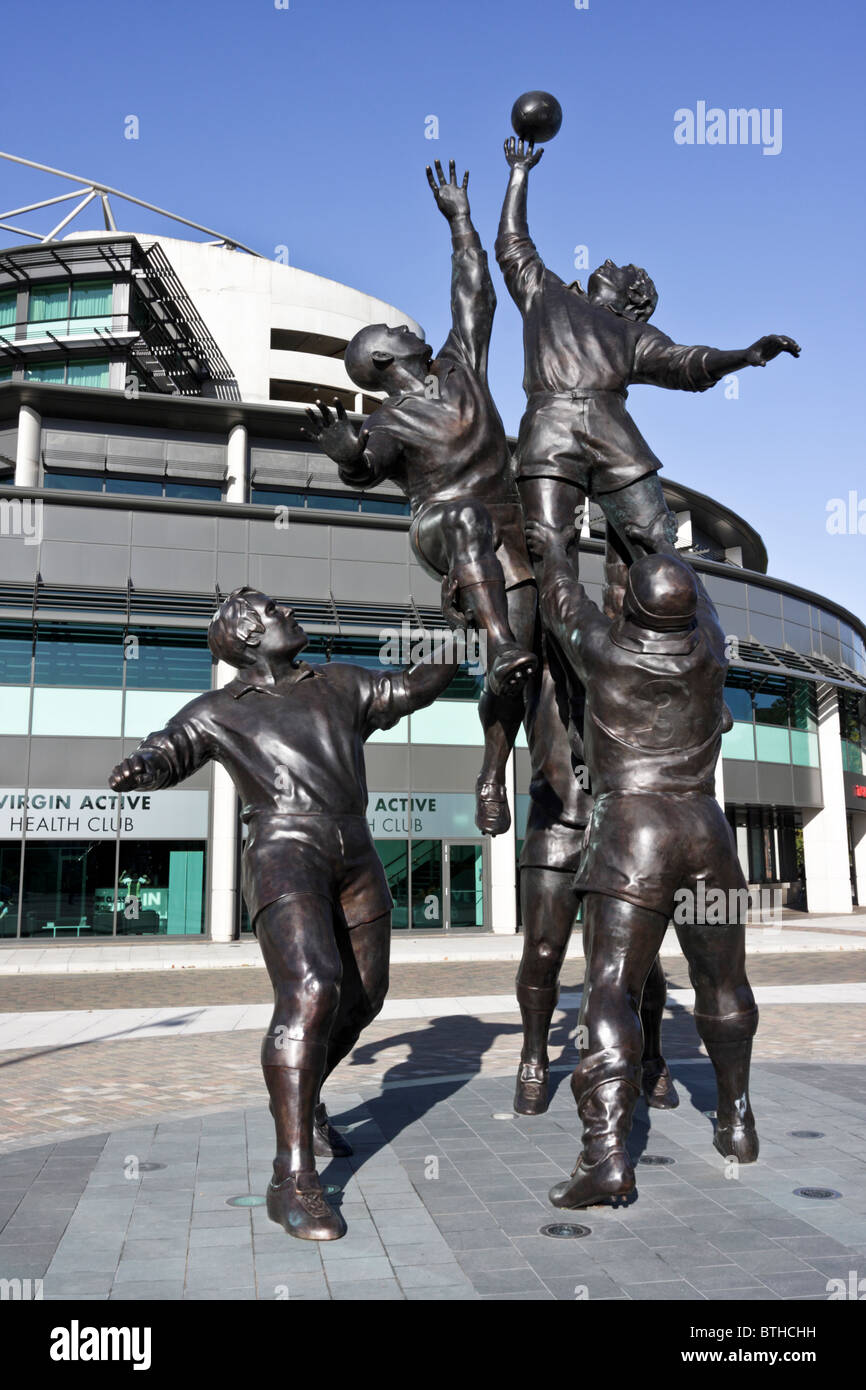 Wonderful statues situated outside the south stand at Twickenham