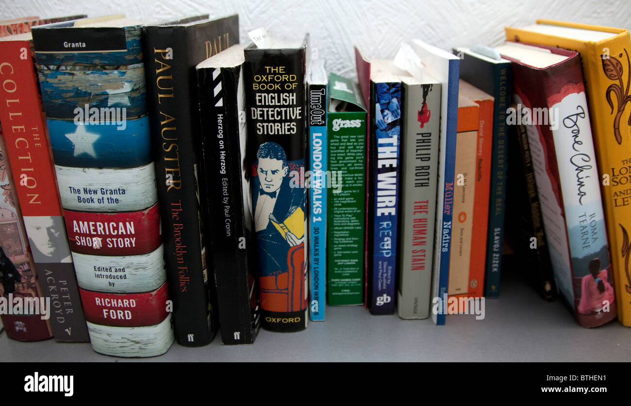 Books on bookcase, London Stock Photo Alamy