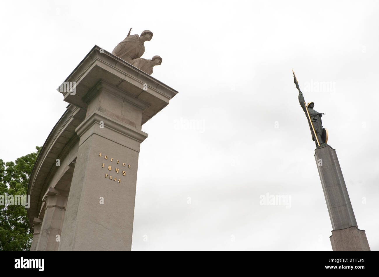 Detail of Red Army Memorial -  Russian monument  at Schwarzenbergplatz ,Vienna, Austria Stock Photo