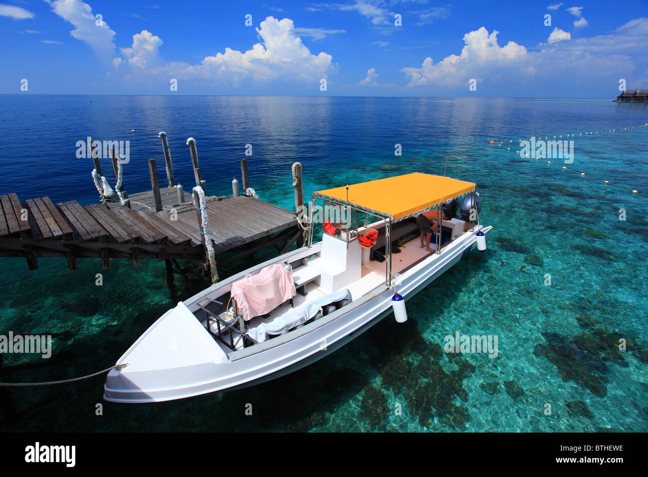 A view from the Kapalai Resort of Semporna Sabah, Malaysia Stock Photo