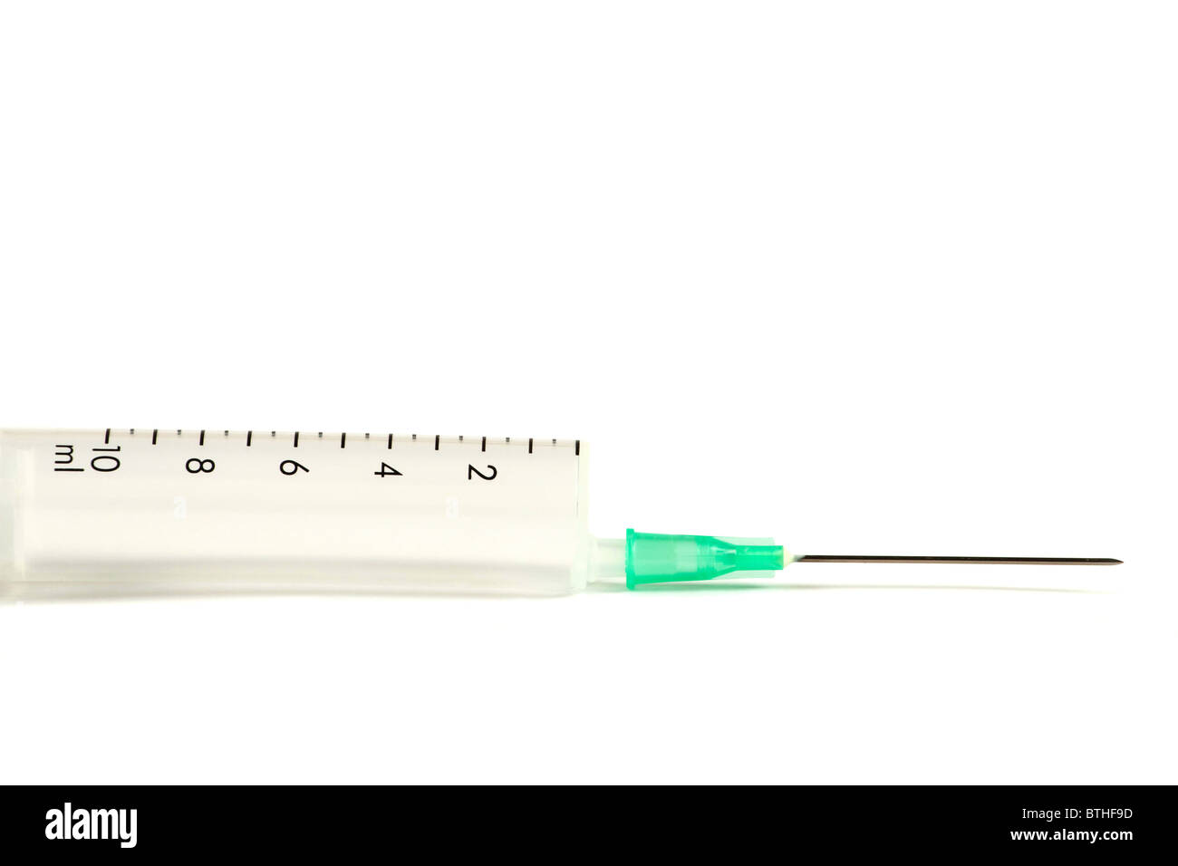 Syringe with a needle isolated on white background Stock Photo