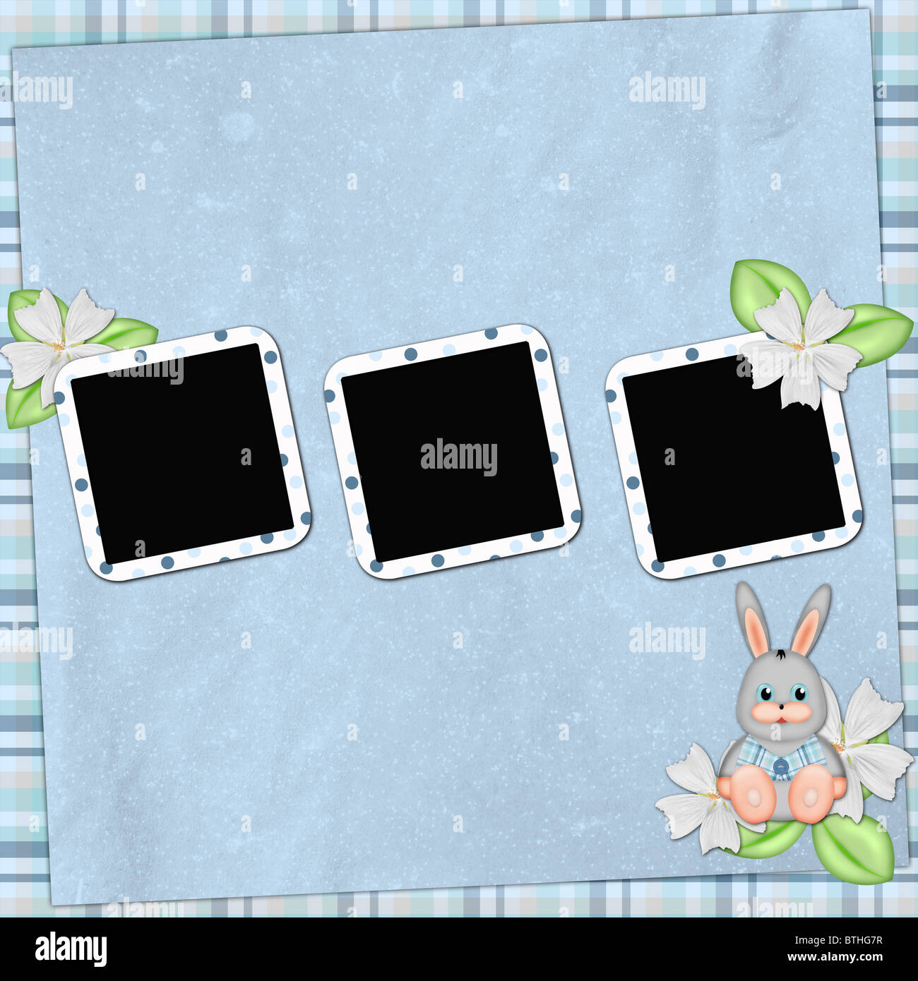 Background with frame and bunny Stock Photo - Alamy