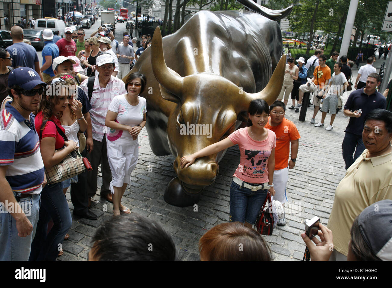 Wall Street Bull, Bowling Green, New York City, USA Stock Photo