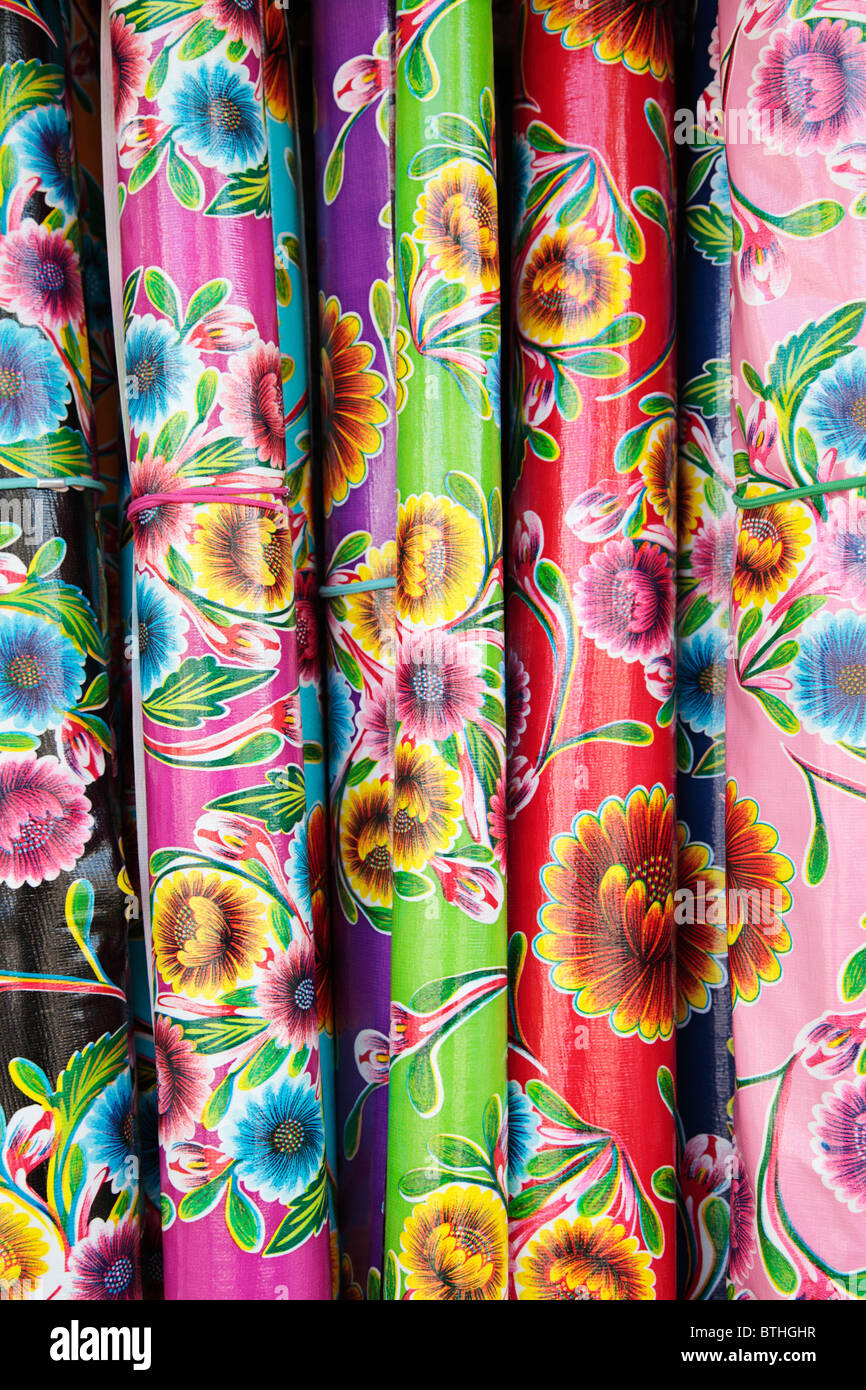 Rolls of Colourful Wrapping Paper Stock Photo