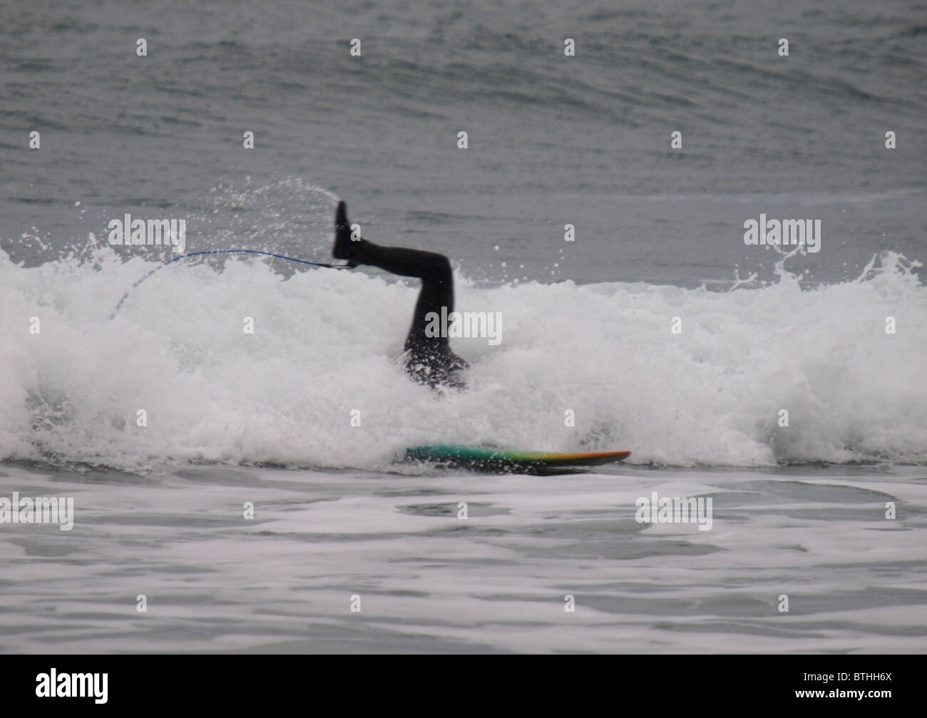 Wipe out, Surfer, UK Stock Photo