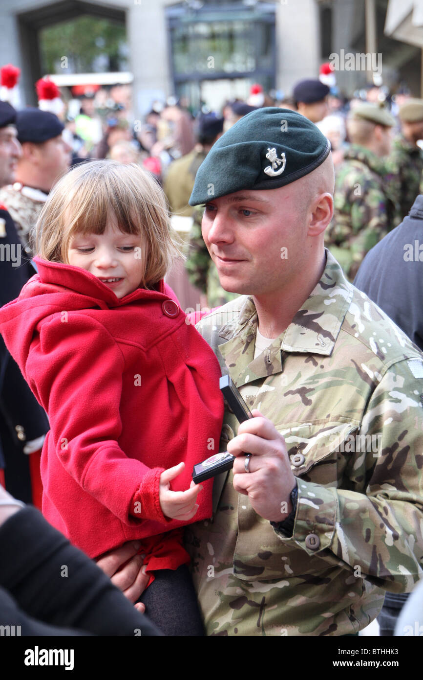 The London Regiment return back home Stock Photo