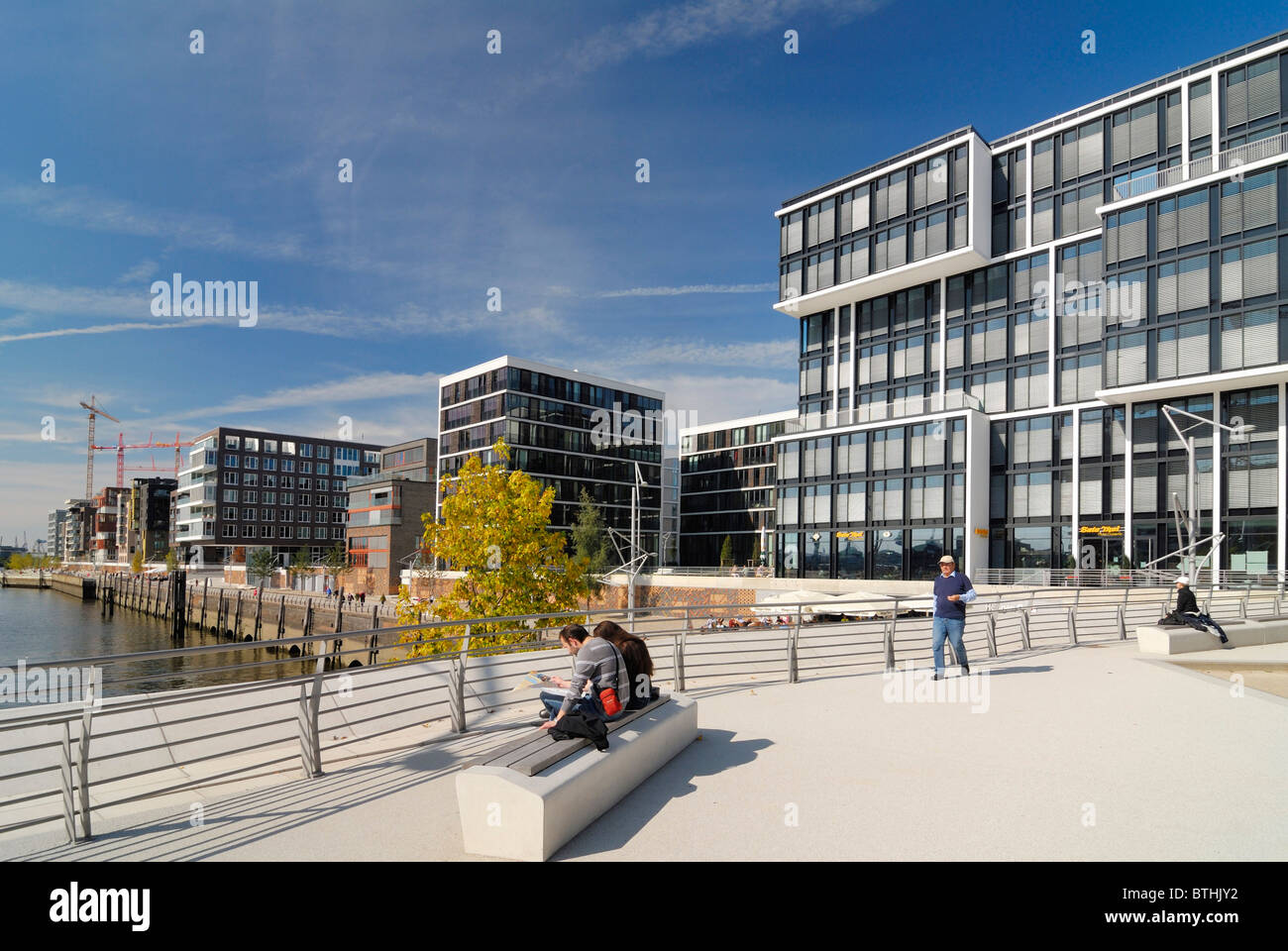 Modern residential and office buildings in the port city of Hamburg ...