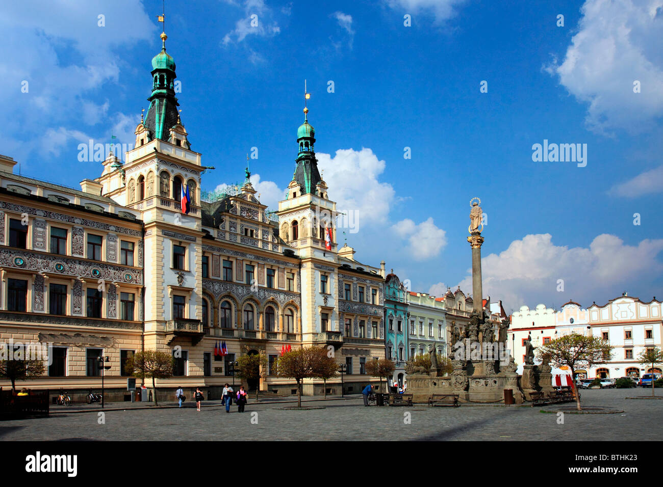 Czech Republic - town Pardubice - Renaissance guild-hall on Perstynske square Stock Photo