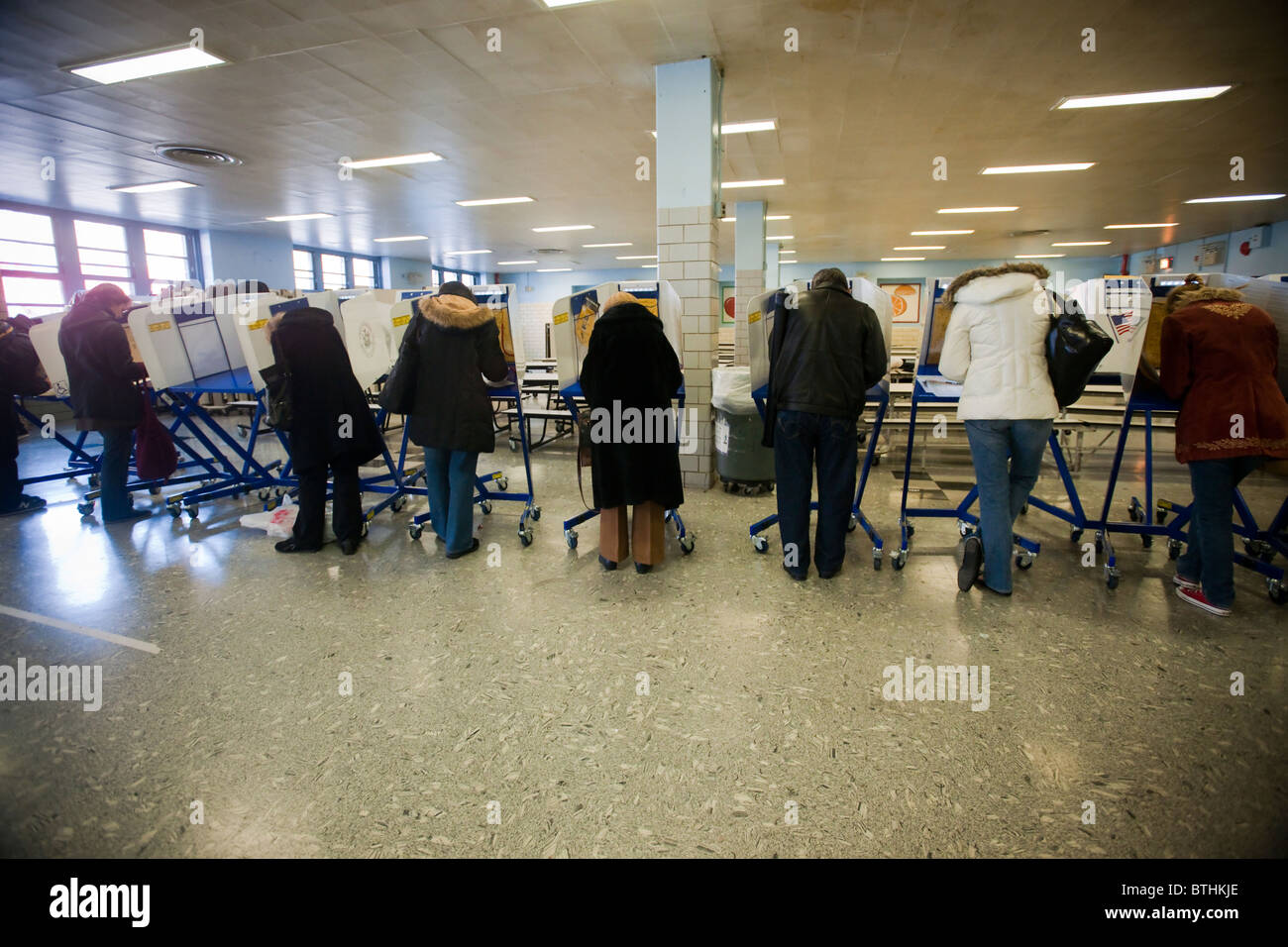 Voters cast their ballots in New York in Washington Heights on election day Stock Photo