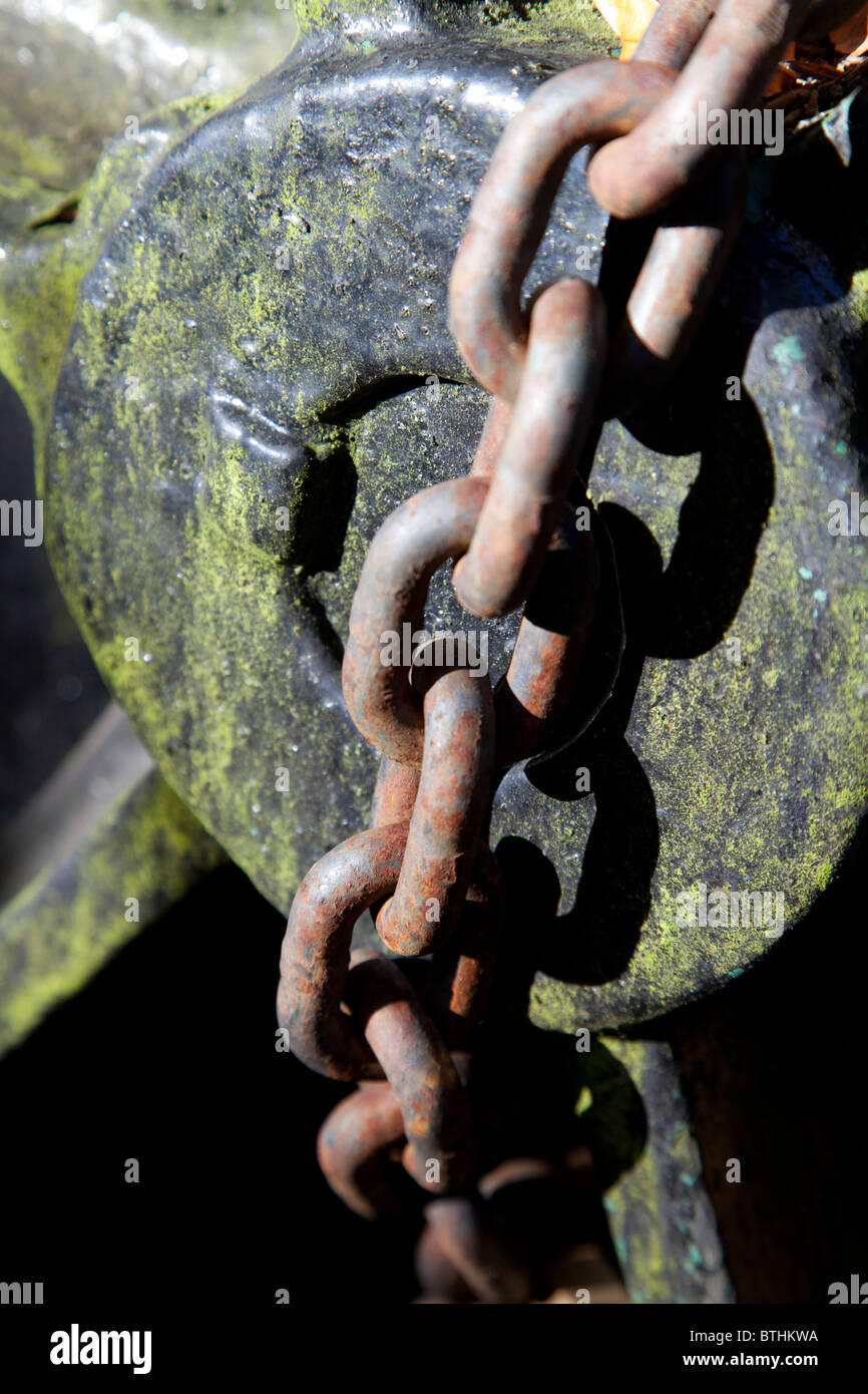 Detail of a chain part of lifting gear alongside the Duke of