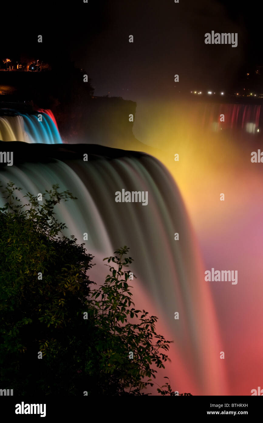 Niagara Falls Night lights Stock Photo Alamy