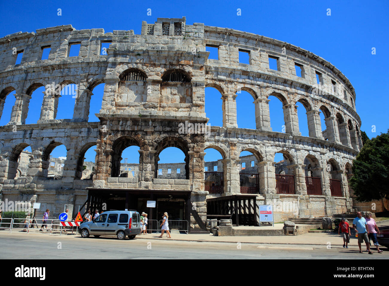 Roman arena (colosseum), Pula, Istria county, Croatia Stock Photo
