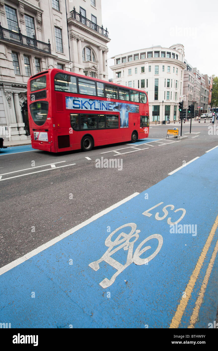 A new Cycle Superhighway, in this case the CS7 that goes from Southwark bridge to Tooting. Stock Photo