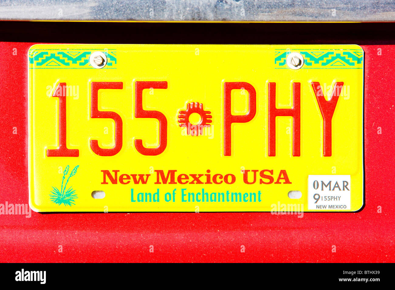 registration number, New Mexico, USA Stock Photo Alamy