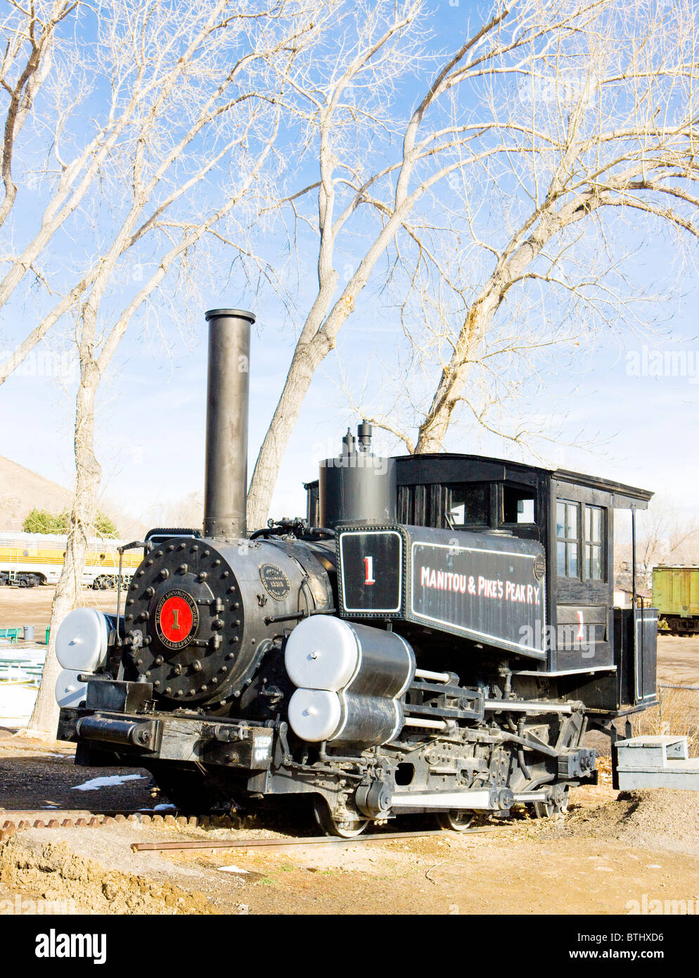 Steam in colorado railroad museum hires stock photography
