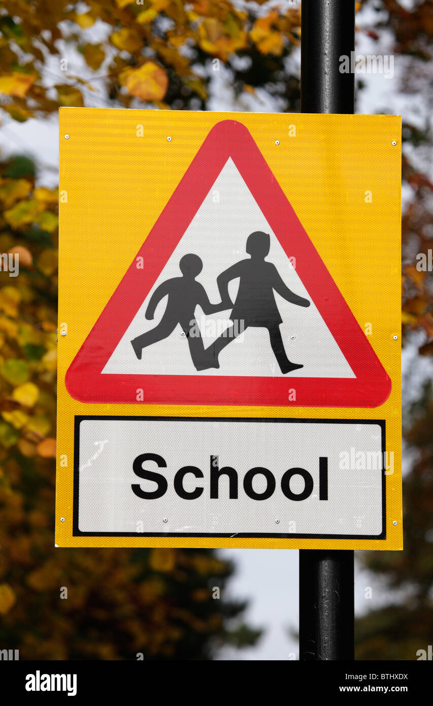 School road sign UK Stock Photo