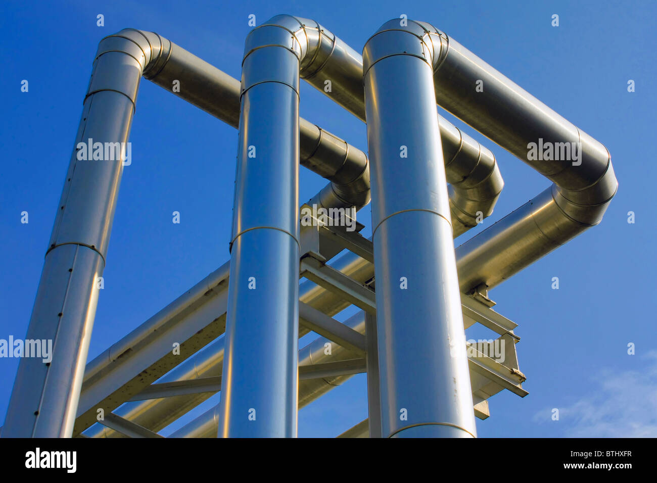 metallic pipeline Stock Photo