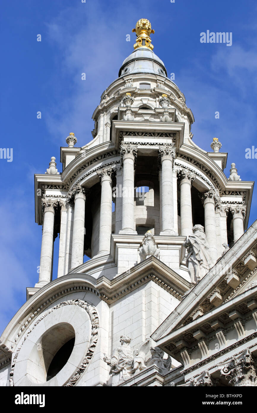 North west tower of St Paul's Cathedral, City of London, England, UK